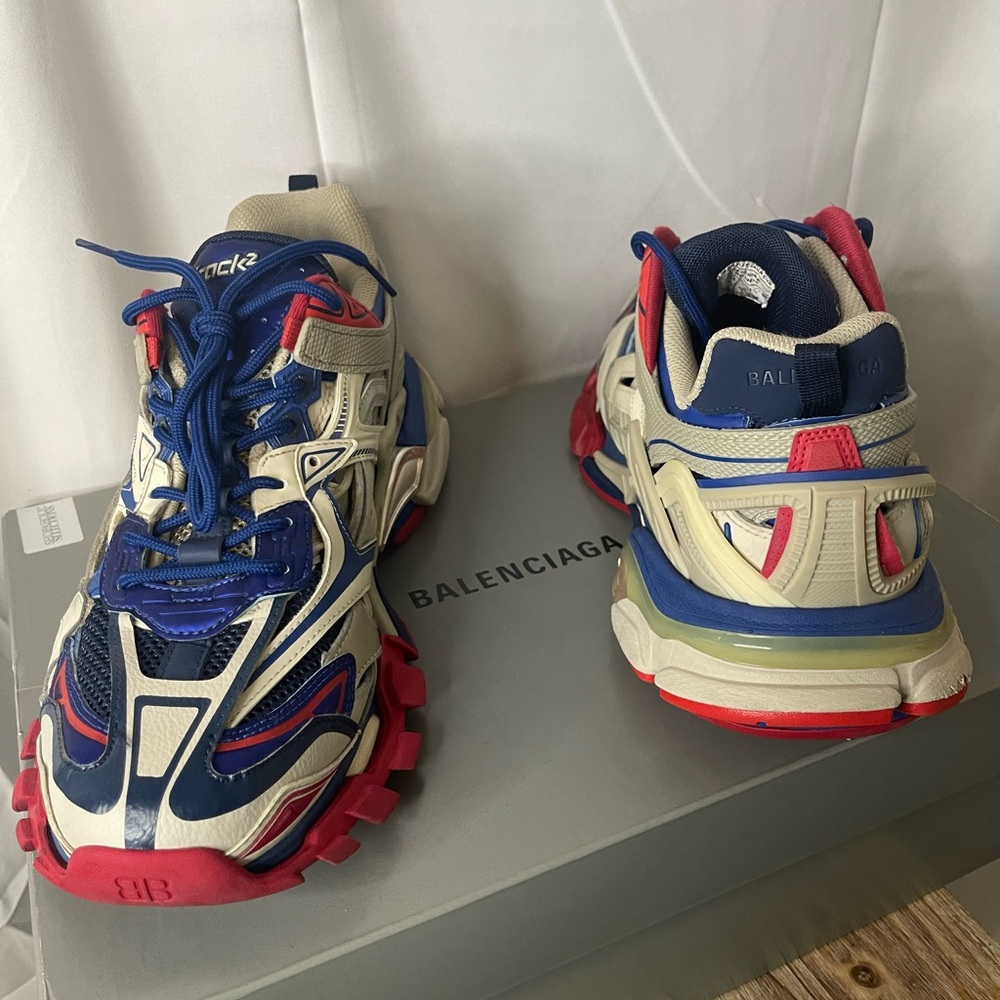 Balenciaga Tennis track shoes red grey blue mens size 11